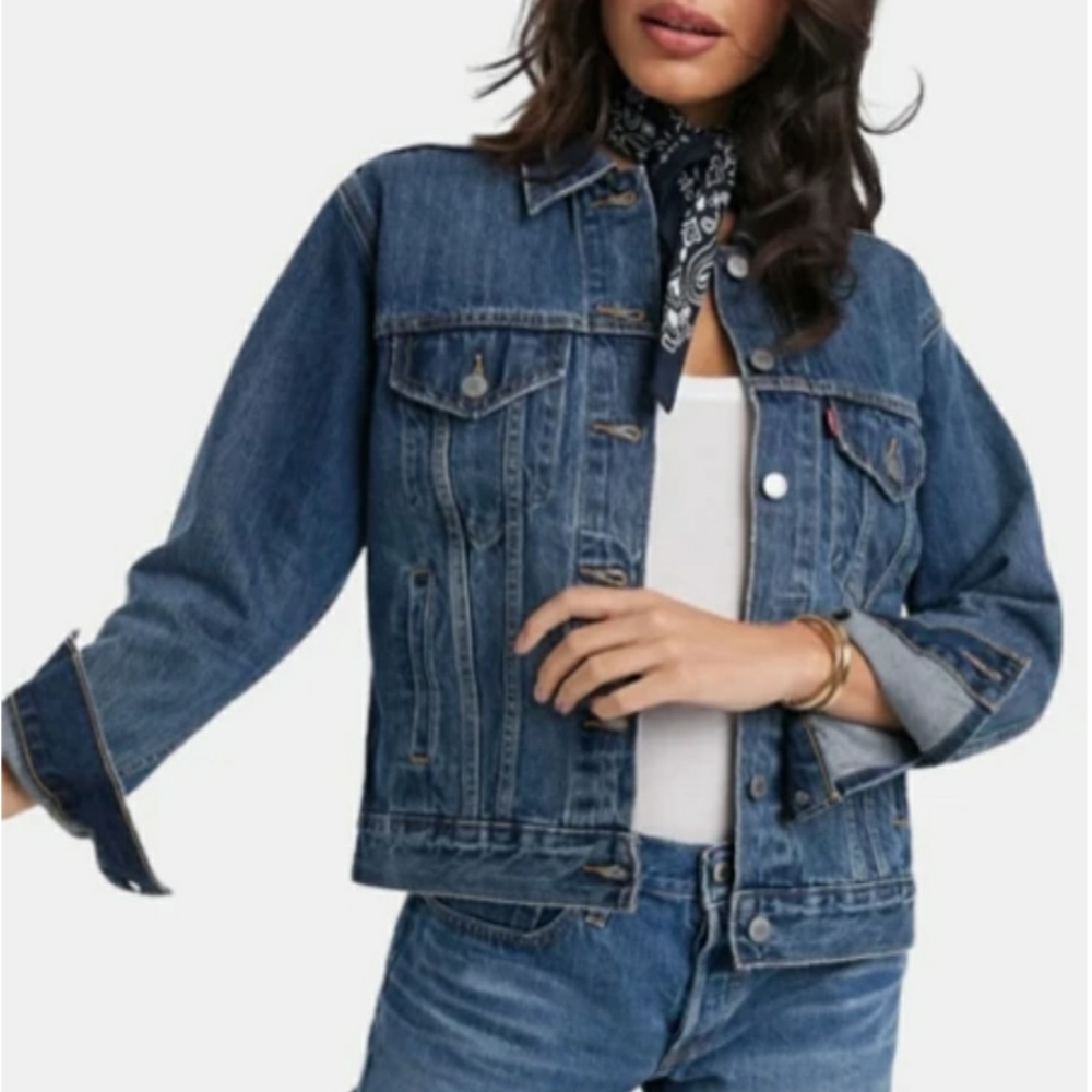 Levi's Premium Ex Boyfriend Trucker Denim Jean Jacket